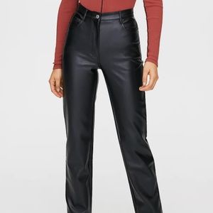 Aritzia Wilfred Melina pleather pants size 8 black